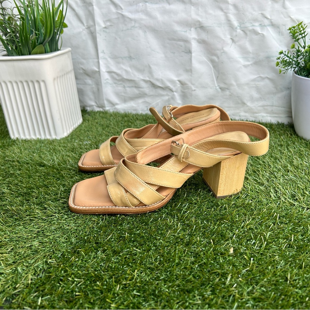 PALOMA BARCELO
Women's beige leather sandals with square toe size 36 US 6 - Picture 12 of 17